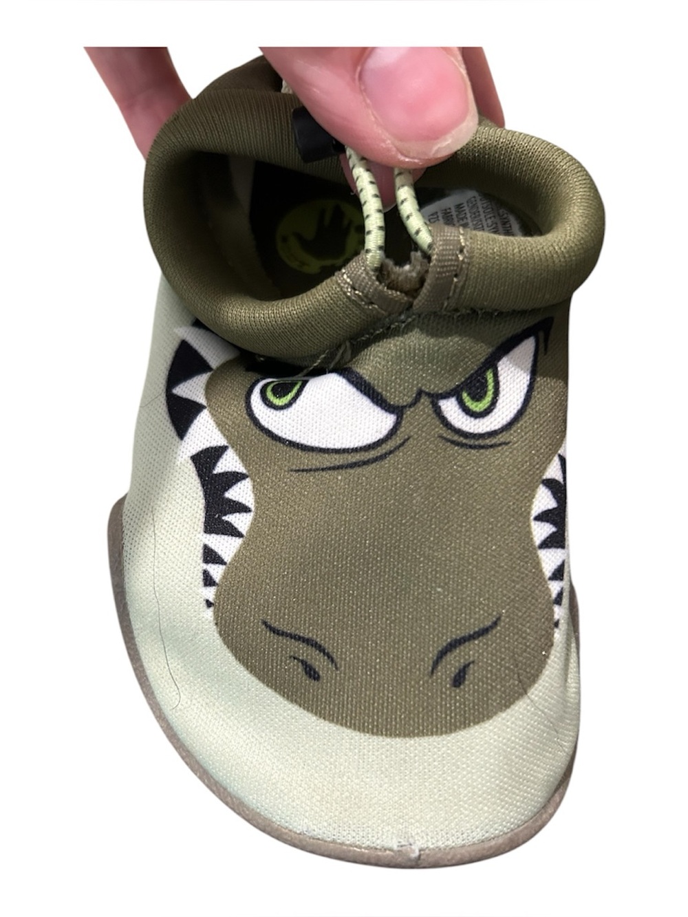 Kids Dino Slip-On Water Shoes - Olive Green